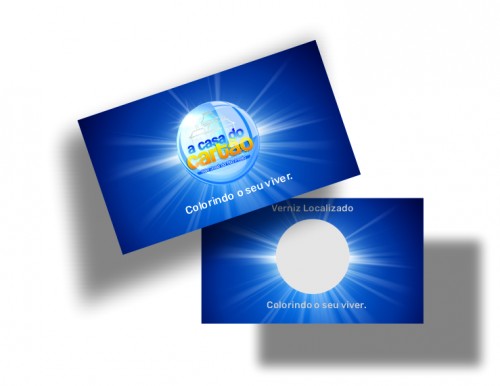 Cartão de Visita Laminado BOPP - 90x50mm - Cor 4x4 - Couchê 300g/ m²